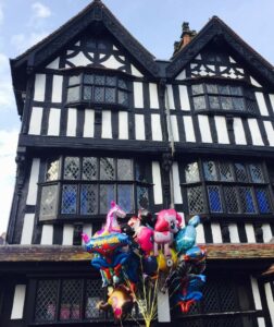 Black and White House museum Hereford with balloons