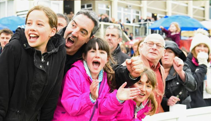 Family Cheering At Salisbury Racecourse