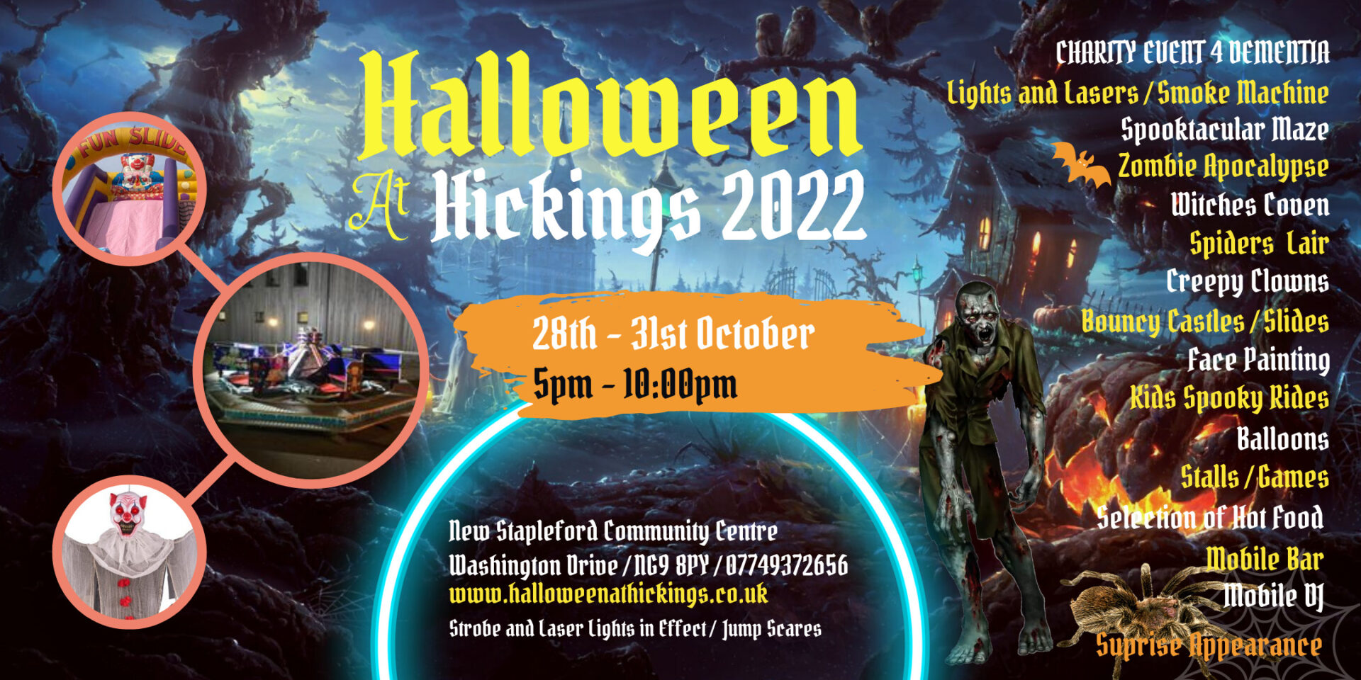 Halloween at Hickings 2022 – Scare Maze, Ghosts, Zombies and Rides