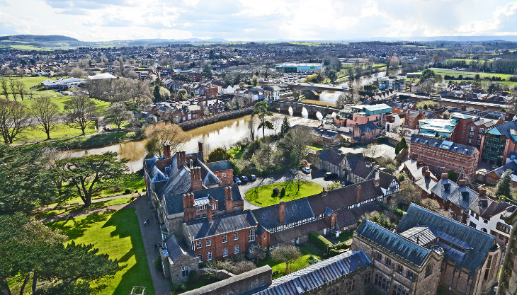 view from Hereford Cathedral