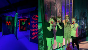 children playing laser tag in hereford indoors