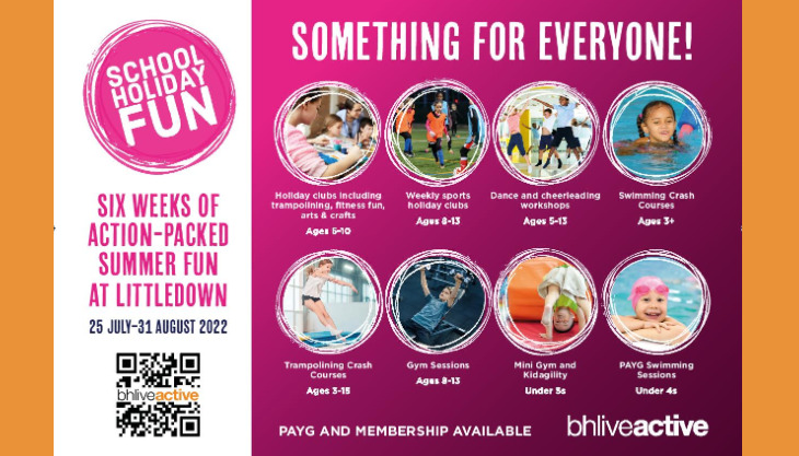 Large range of summer holiday clubs for kids at BH Live Active's Littledown Centre