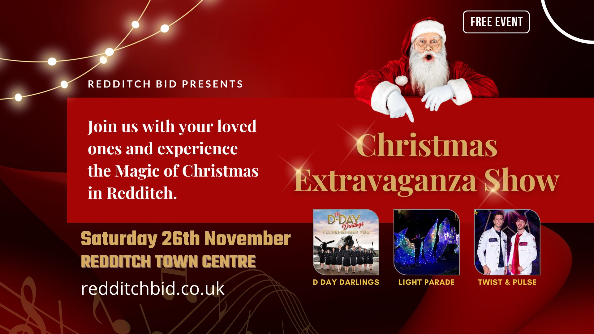 Christmas Extravaganza Lights Switch on in Redditch