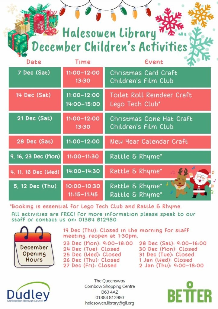 Halesowen library christmas activities