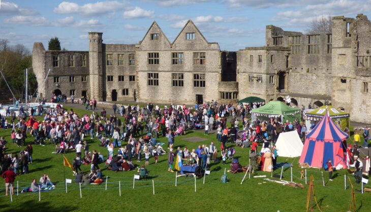 St Georges Day At Dudley Zoo: Dudley Castle Full With People And Stalls