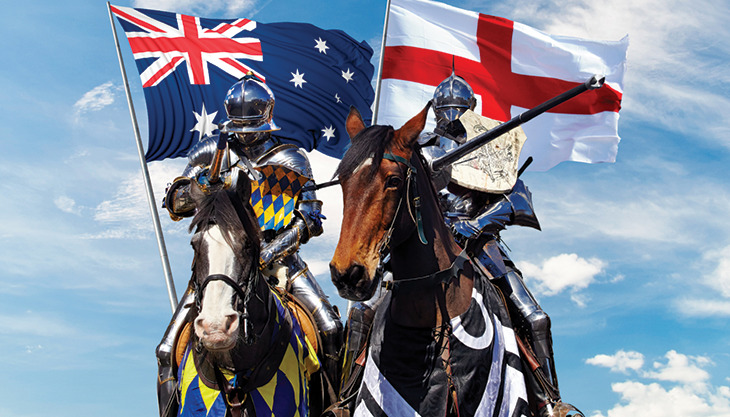 JOUSTING TOURNAMENT: ENGLAND v AUSTRALIA at Royal Armouries