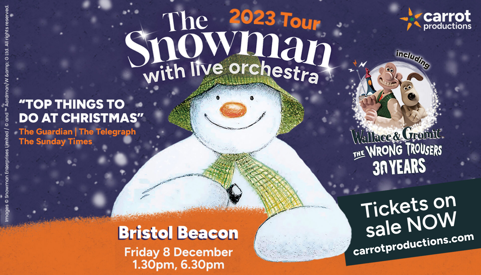 The Snowman film with live orchestra including Wallace & Gromit: The Wrong Trousers
