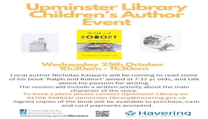 Upminster Library Children’s Author Event – Nicholas Kasparis