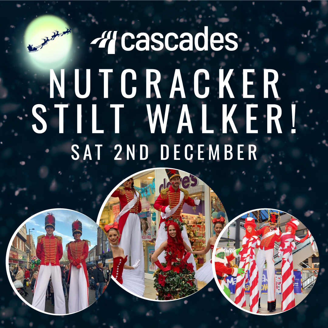 Nutcracker stilt walkers are at Cascades Shopping Centre on 2nd December!