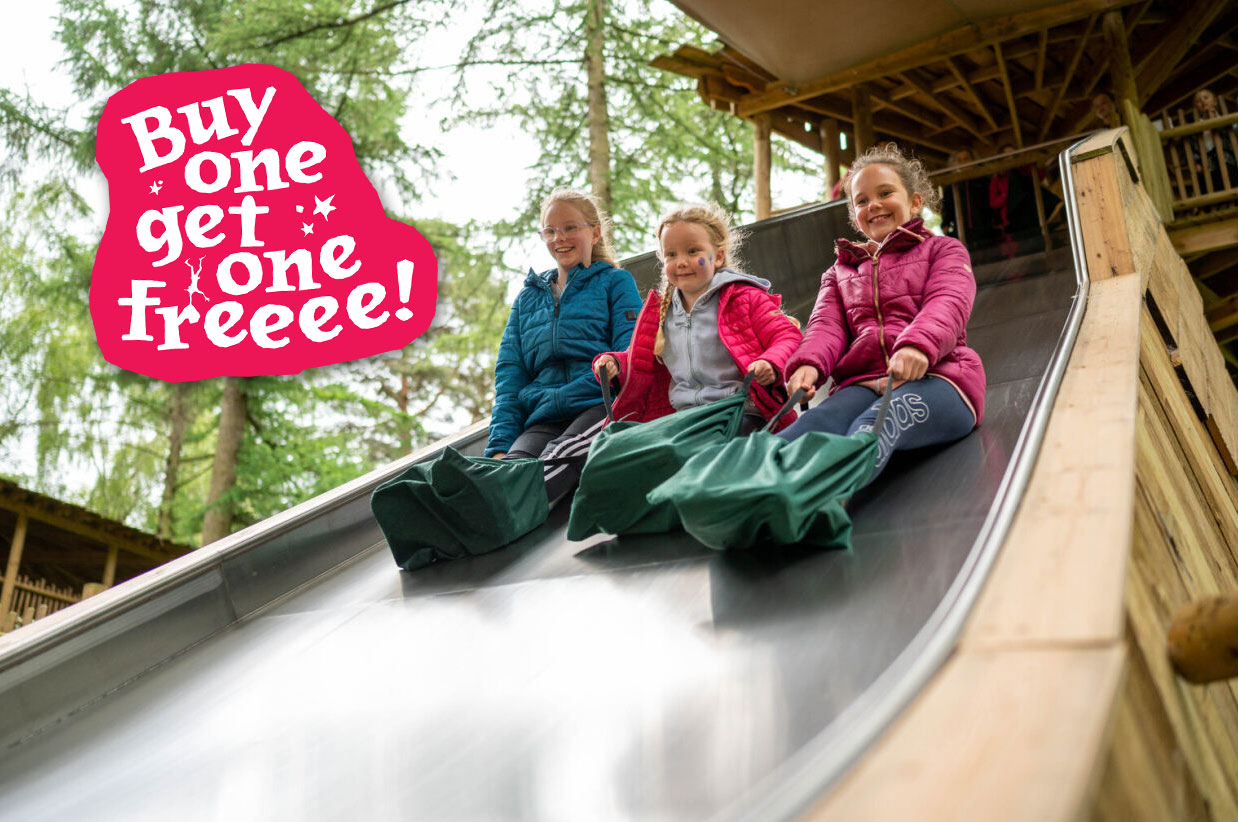 Buy one get one free is back at BeWILDerwood Cheshire!