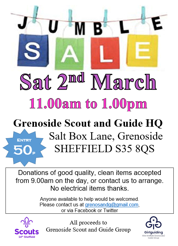 Jumble Sale at Grenoside Scout & Guide Group