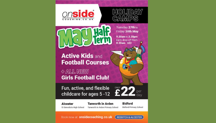 Onside May half term Camp in Alcester, Bidford and Tanworth