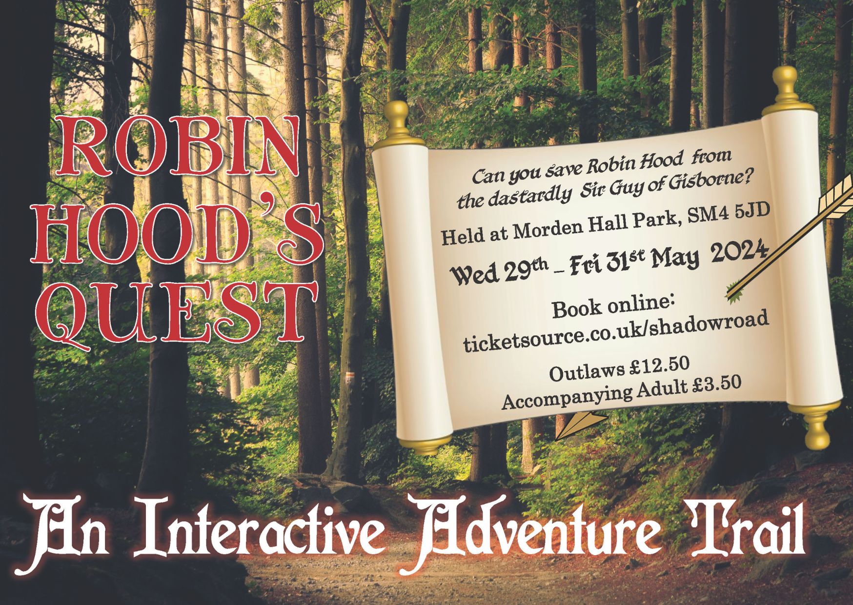 Family interactive theatre: Robin Hood – 29, 30 &31 May
