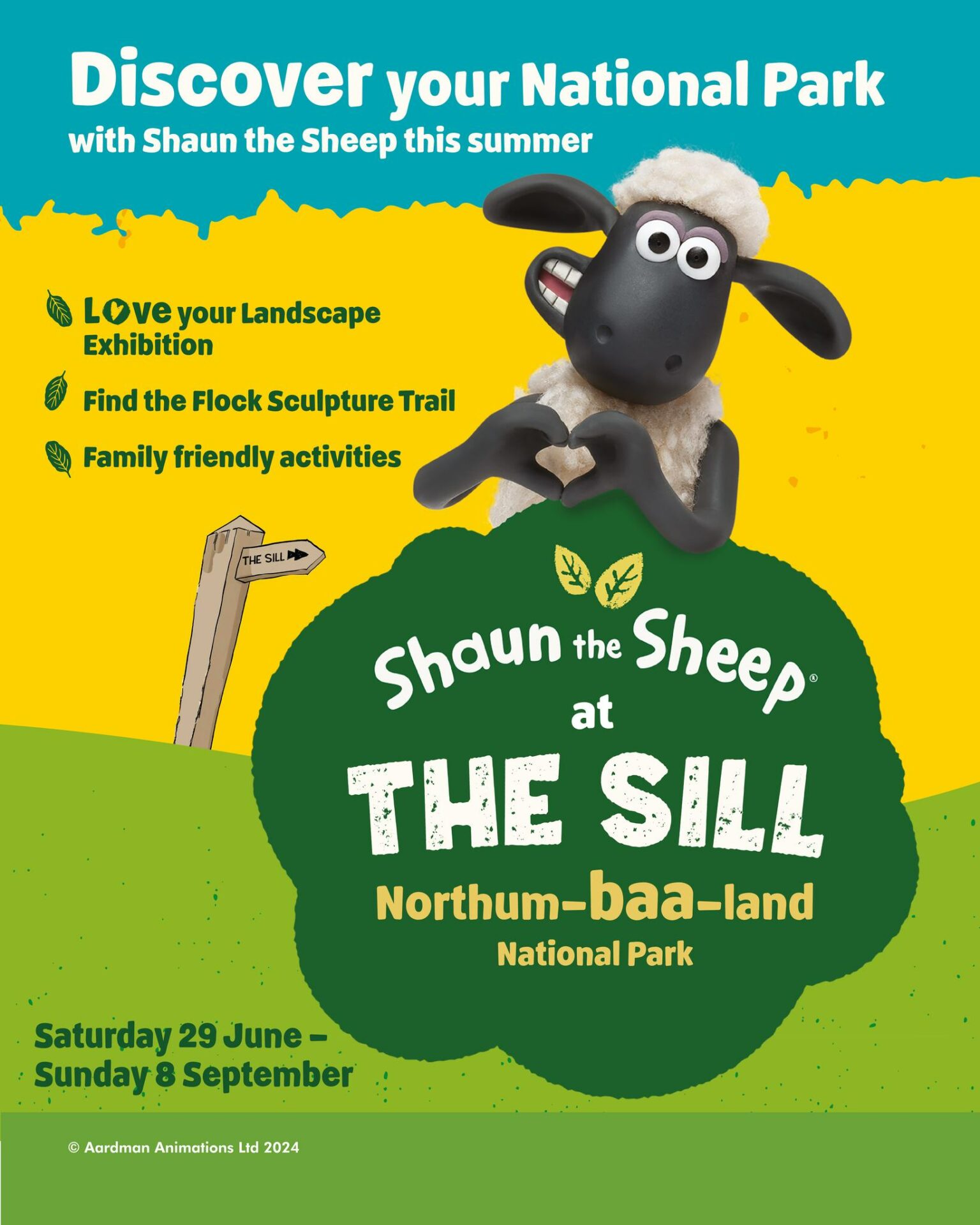 Shaun the Sheep at The Sill Northumberland National Park