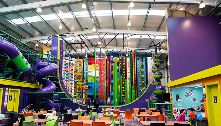 Clip 'n Climb Crawley Soft Play and climbing walls.