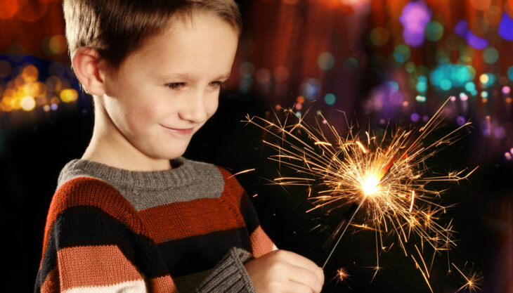 Fireworks Night Events In Surrey And West Sussex, Young Boy Holding A Sparkler