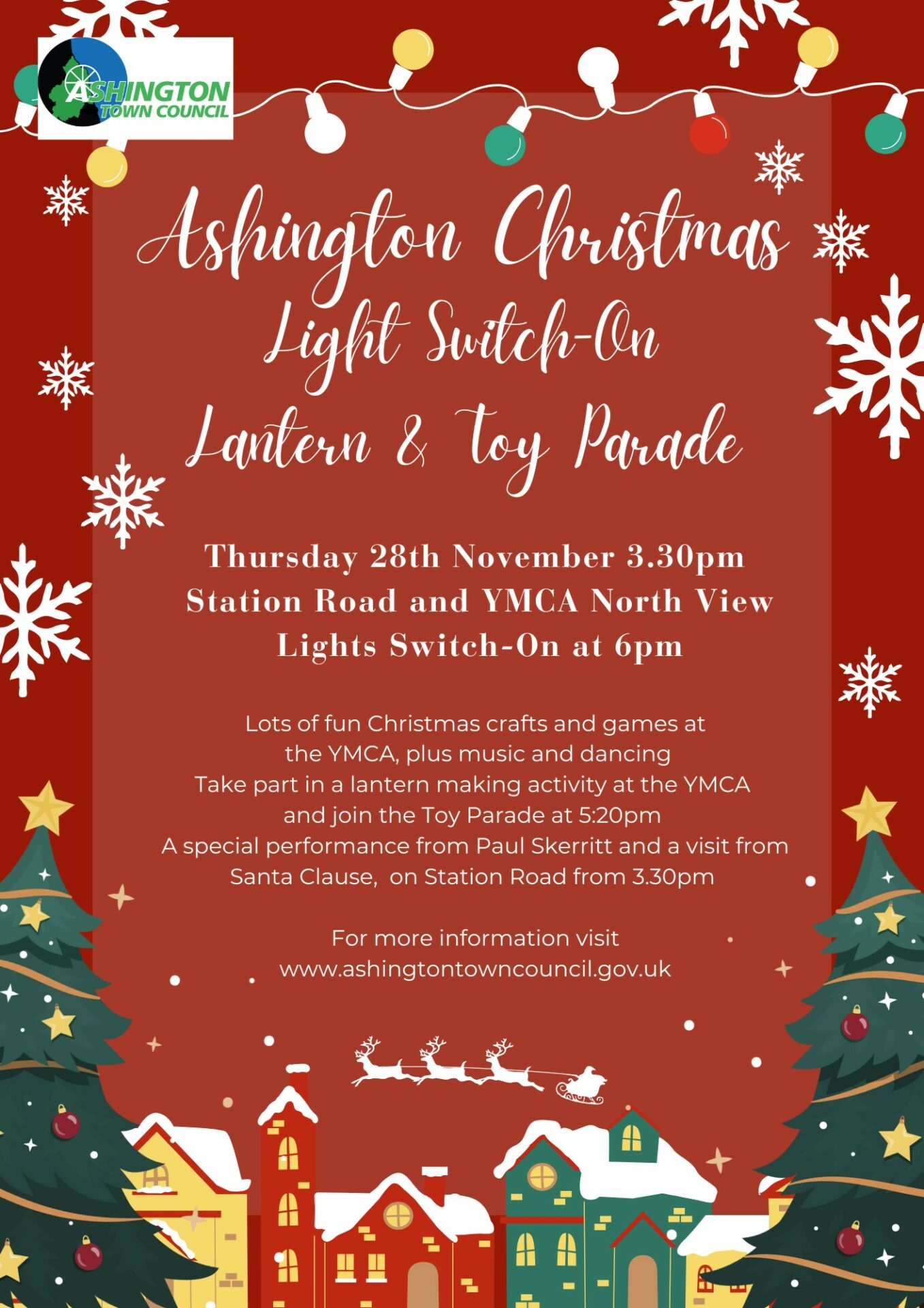 Ashington Christmas Light Switch-On, Lantern and Toy Parade