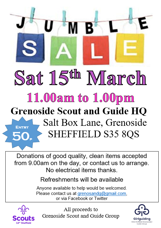 Jumble Sale at Grenoside Scout & Guide HQ, Sheffield