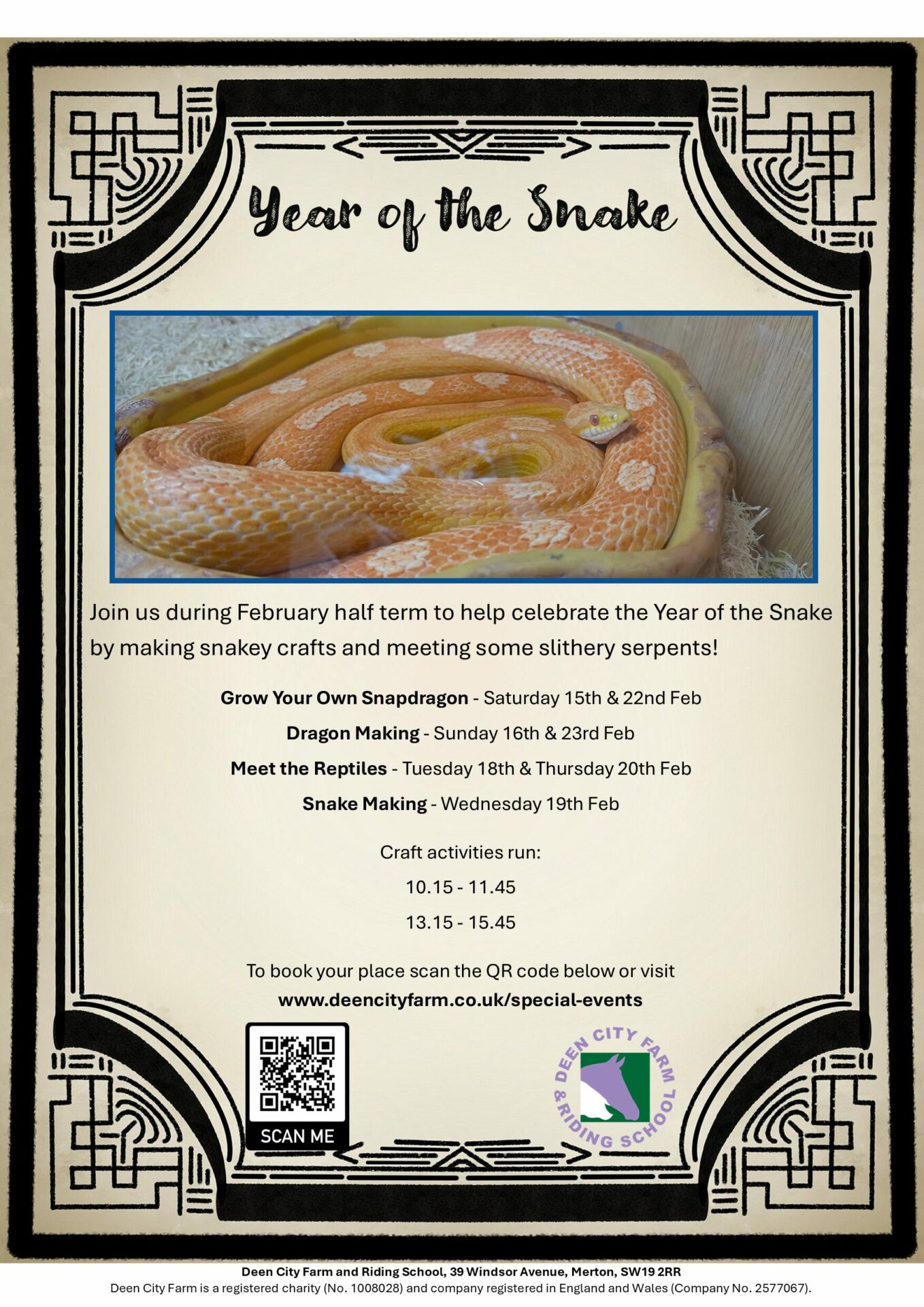 Year of the Snake at Deen City Farm