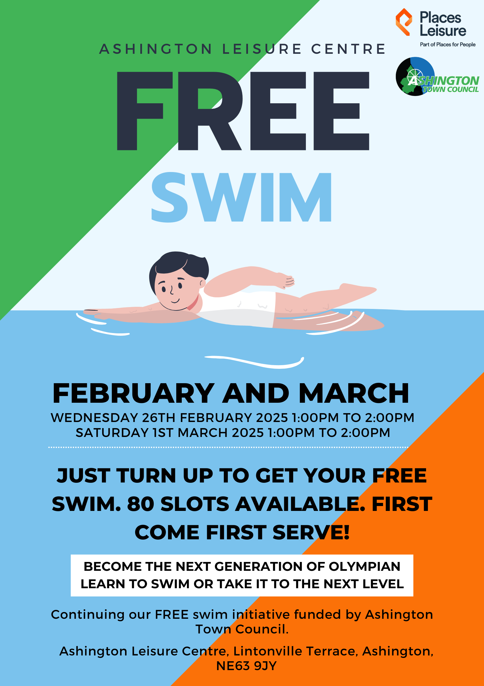 Free Swim Ashington Leisure Centre