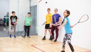 Kids playing squash