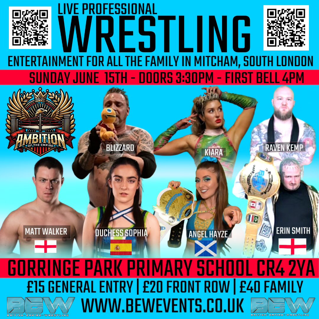 Wrestling returns to Mitcham on Sunday 15 June!