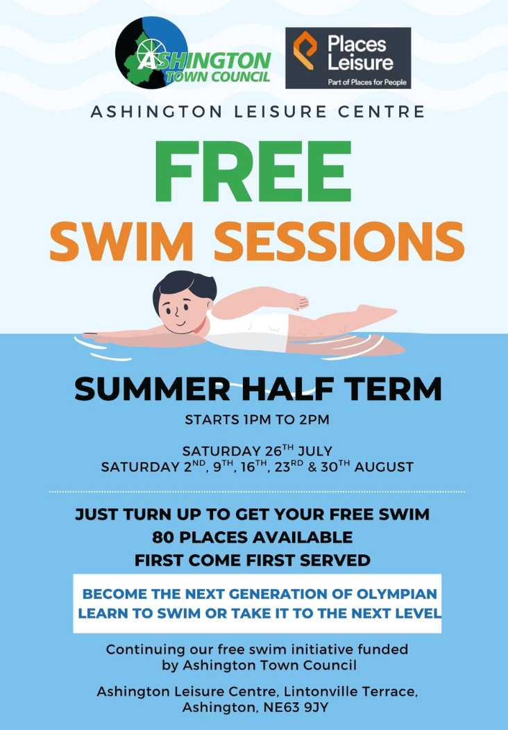 Free Swim at Ashington Leisure Centre these Summer Holidays