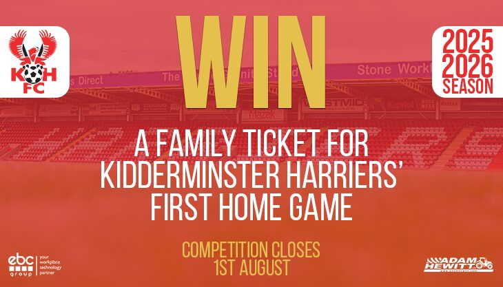 Win a family ticket to watch Kidderminster Harriers