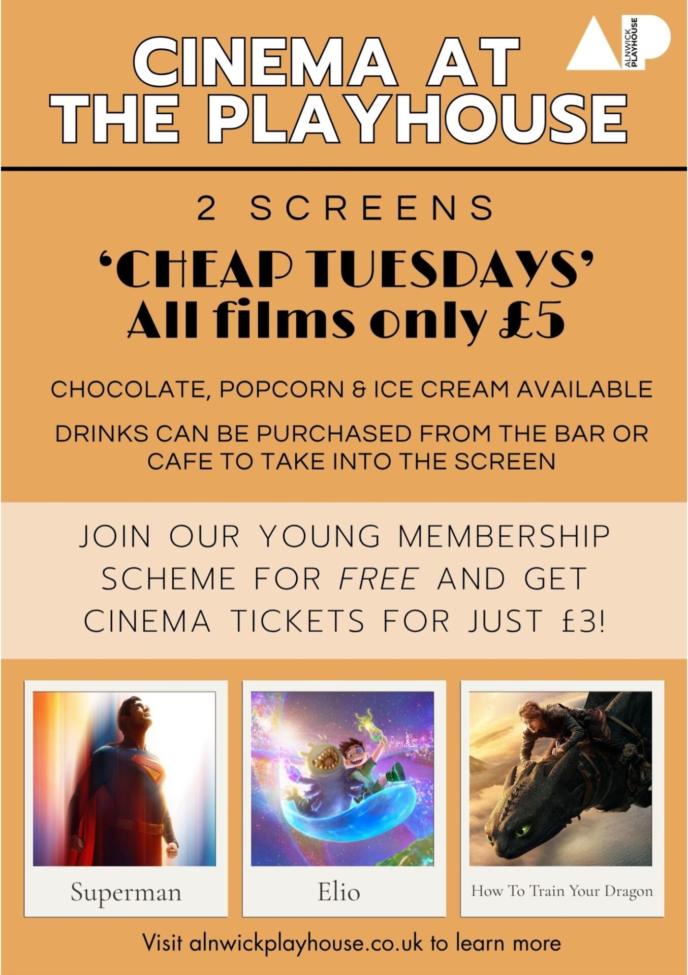 Cheap Cinema Tickets Every Tuesday at The Playhouse