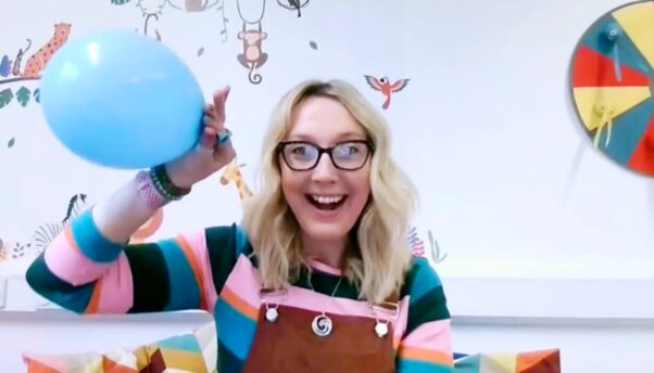 Sprinkle of Salt Speech and Language Therapy Lucy with balloon