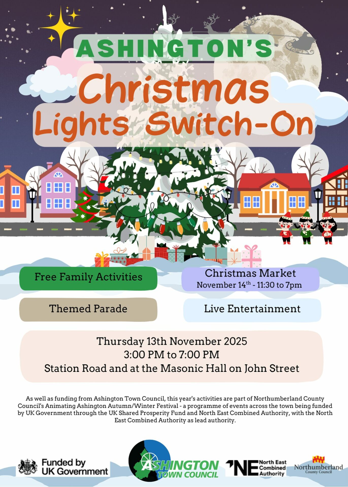 Ashington Christmas Lights Switch-On and Lantern Parade