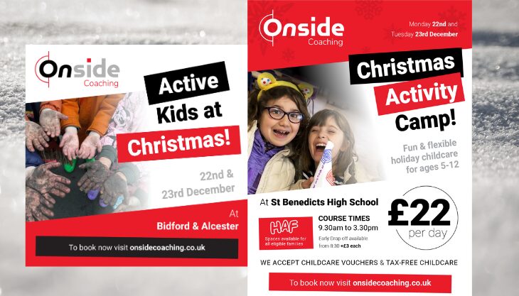 Onside Coaching Christmas Holiday Camps In Alcester and Bidford