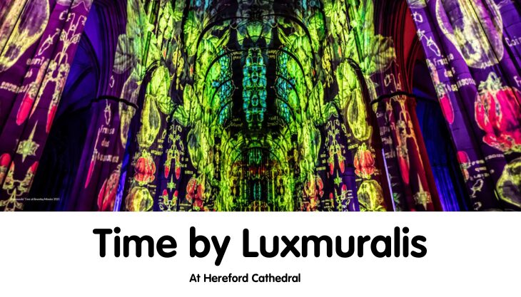 Time by Luxmuralis at Hereford Cathedral