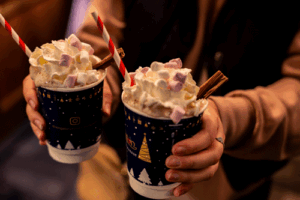 Kingston FIrst Hot Chocolate at the christmas market in Kingston upon Thames