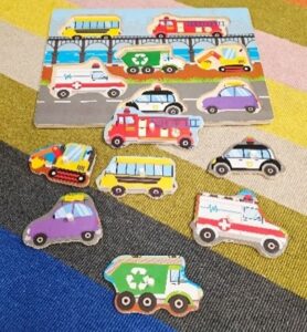 Photo of a wooden Vehicle Puzzle