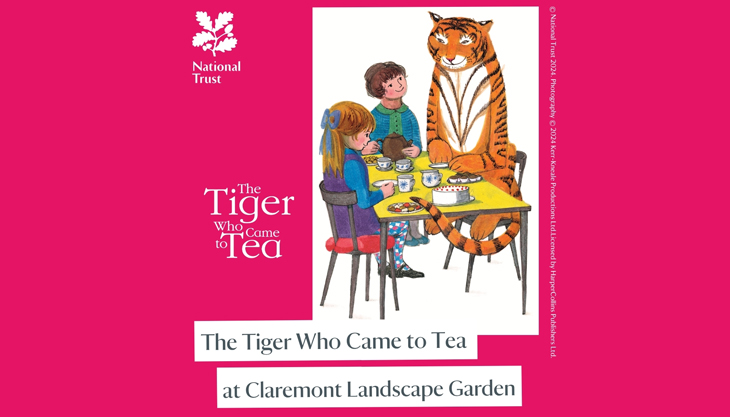 CLaremont Landscape Gardens The Tiger Who Came To Tea Trail With Coppyrights From National Trust, Kerr Kneale Productions Ltd And Harper Collins Publishing