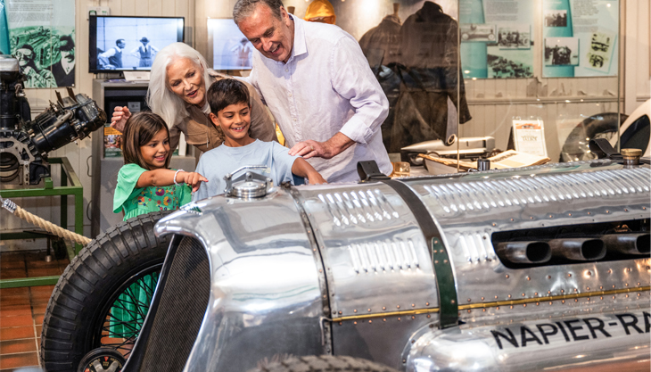 Family Seeing The F1 Napier Railton When Visiting Brooklands Musuem