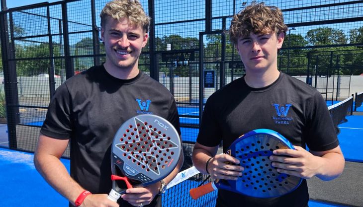 Two players at Wombourne Padel holding rackets