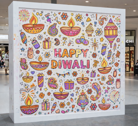 Diwali At The Highcross Rangoli Wall Concept Art